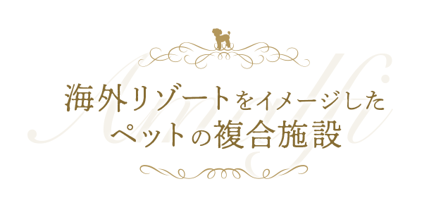 海外リゾートをイメージしたペットの複合施設